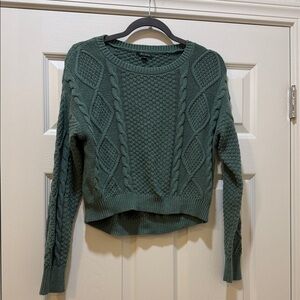Wild Fable Green Cable Knit Cropped Sweater
